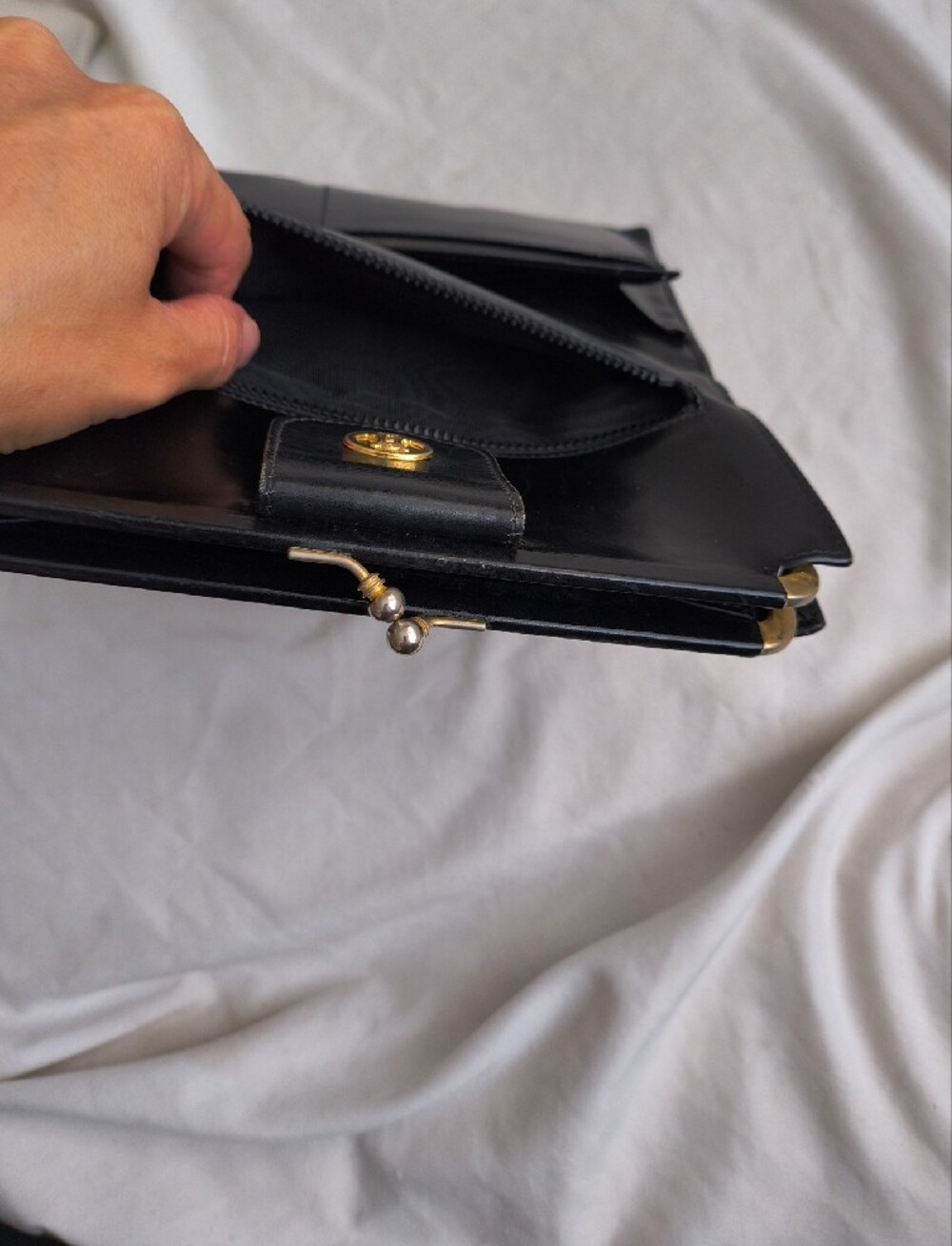 Celine Paris Black Leather Wallet with Gold Hardware - Picture 9 of 15